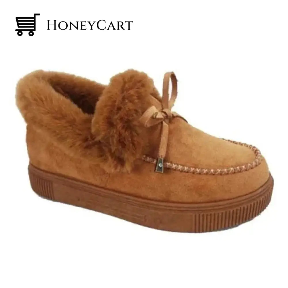 Womens Round Toe Fleece Thick Warm Cotton Shoes Accessories