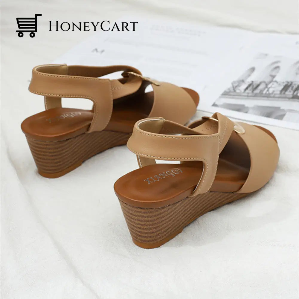 Womens Wedge Mules Platform Slides Slip On High Heel Dress Sandals Myx-Shoes