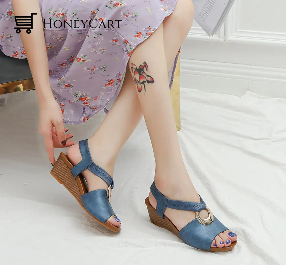 Womens Wedge Mules Platform Slides Slip On High Heel Dress Sandals Myx-Shoes