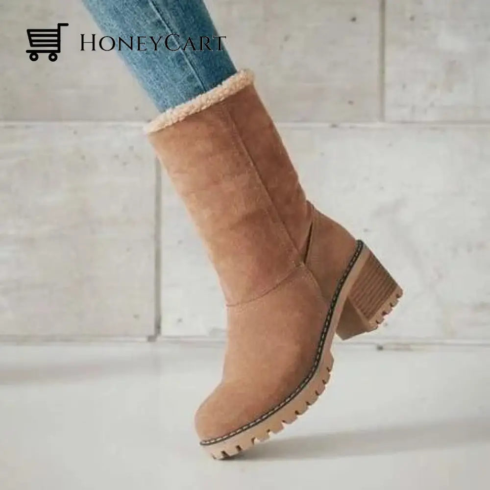 Womens Winter Boots With Fur For Warm Toes Brown / 4.5