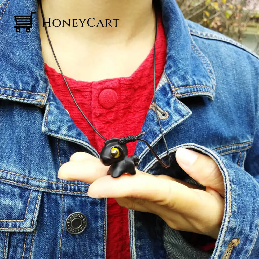 Wood Horse Pendant Necklace