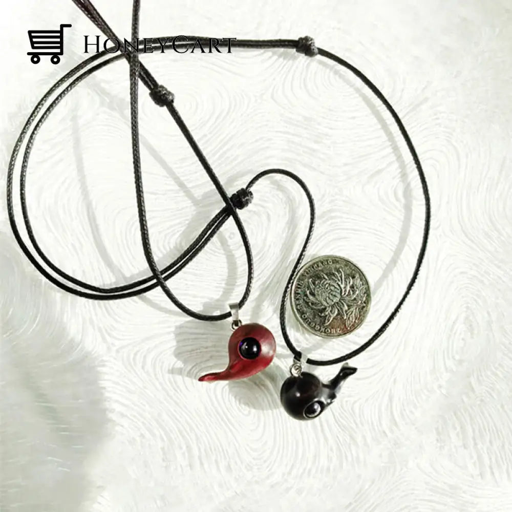 Wood Whale Pendant Necklace