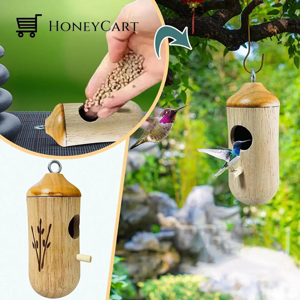 Wooden Hummingbird House