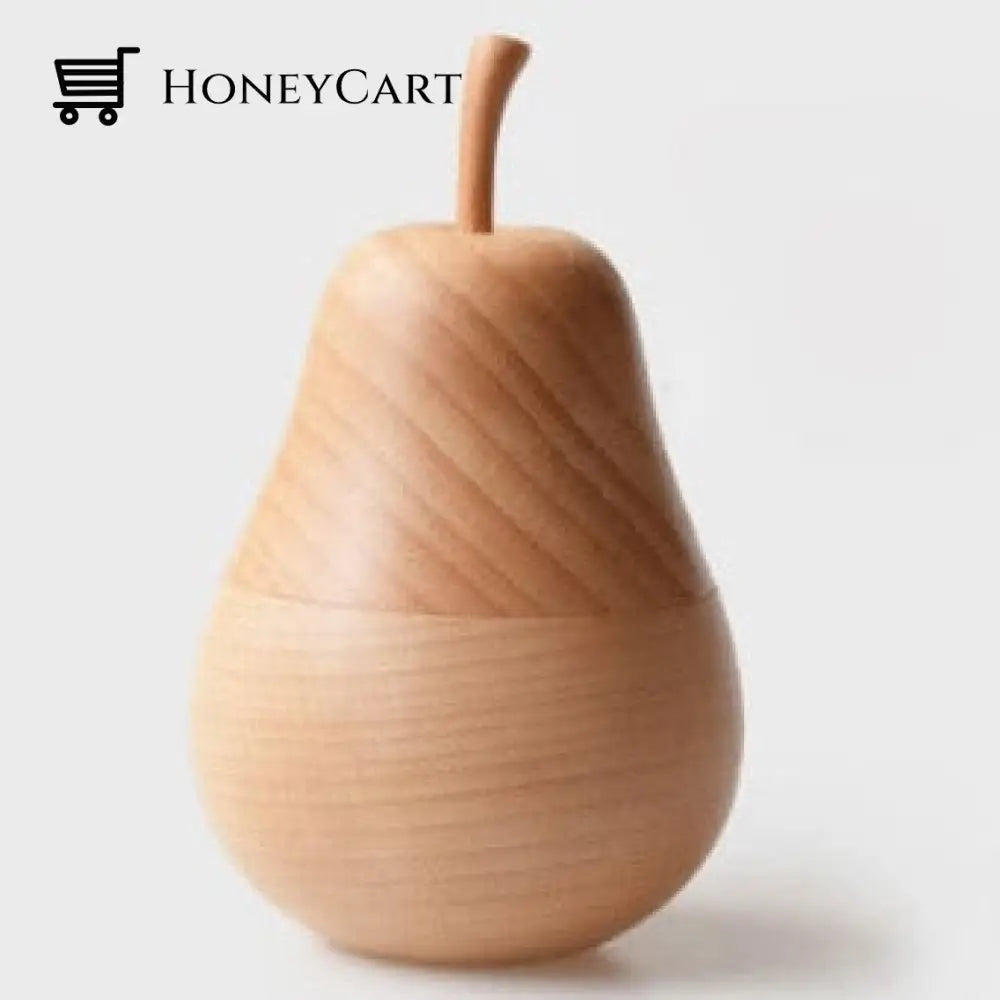 Wooden Pear Toothpick Holder Toothpicks