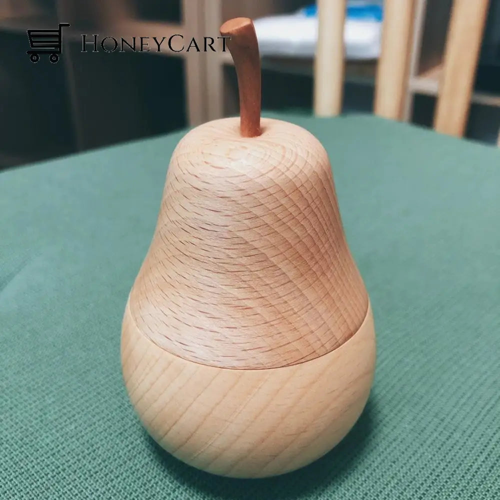 Wooden Pear Toothpick Holder Toothpicks