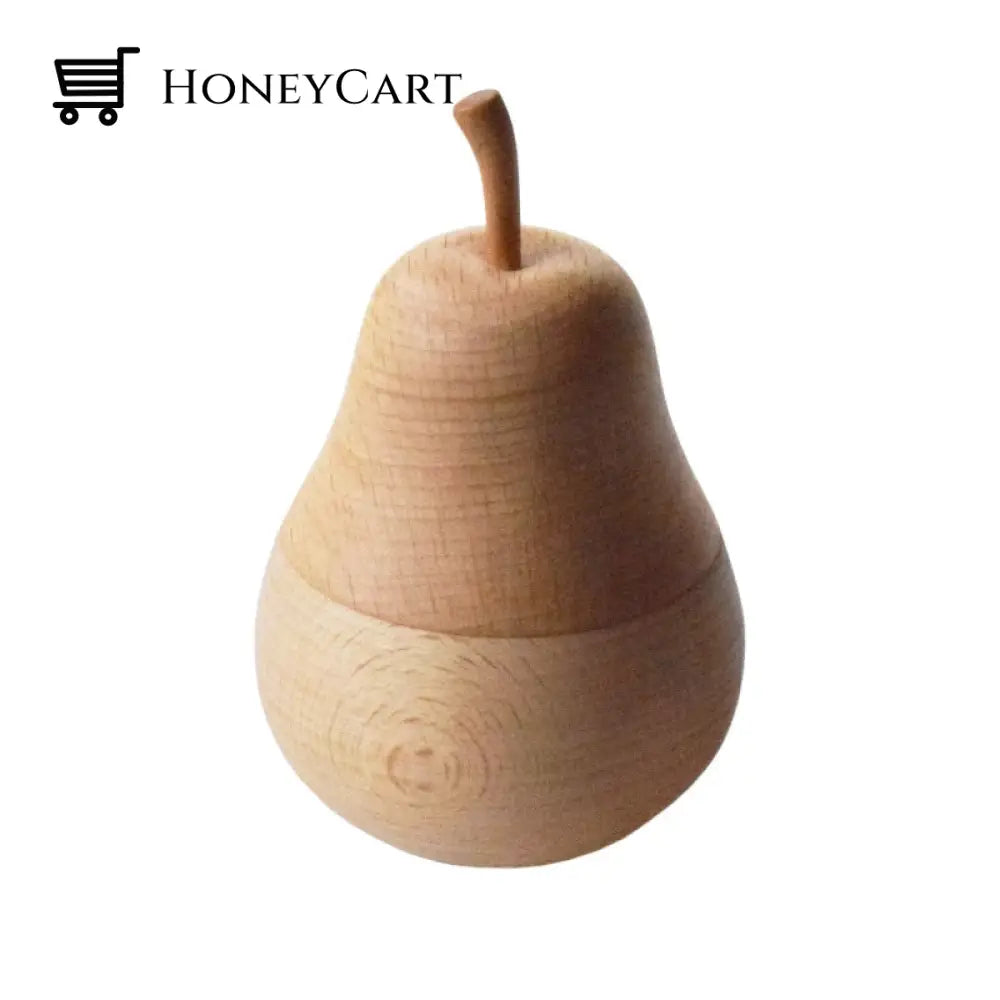 Wooden Pear Toothpick Holder Toothpicks