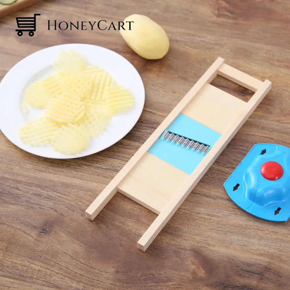 Wooden Potato Grid Slicer Vegetable Grater