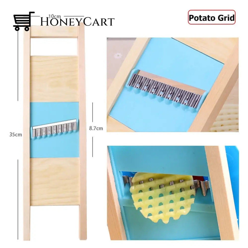 Wooden Potato Grid Slicer Vegetable Grater A