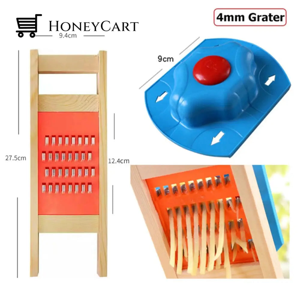 Wooden Potato Grid Slicer Vegetable Grater C Set