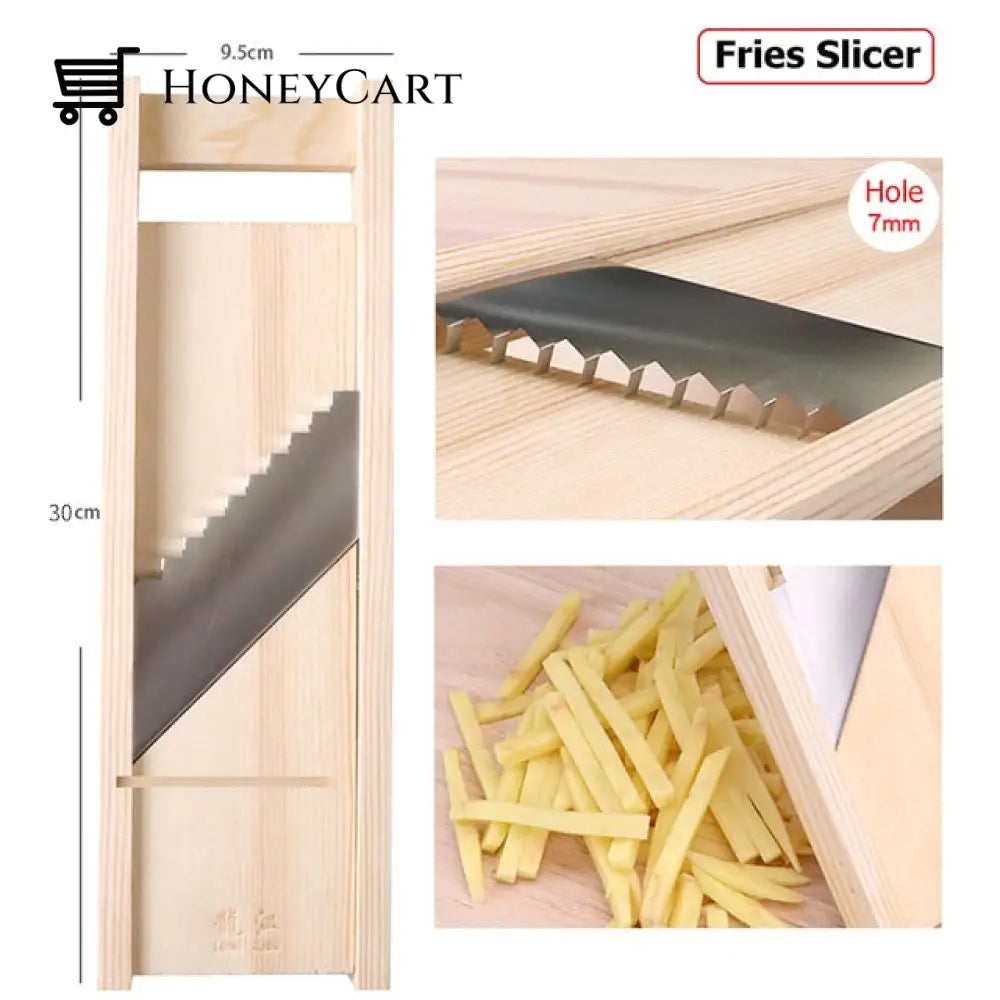 Wooden Potato Grid Slicer Vegetable Grater E