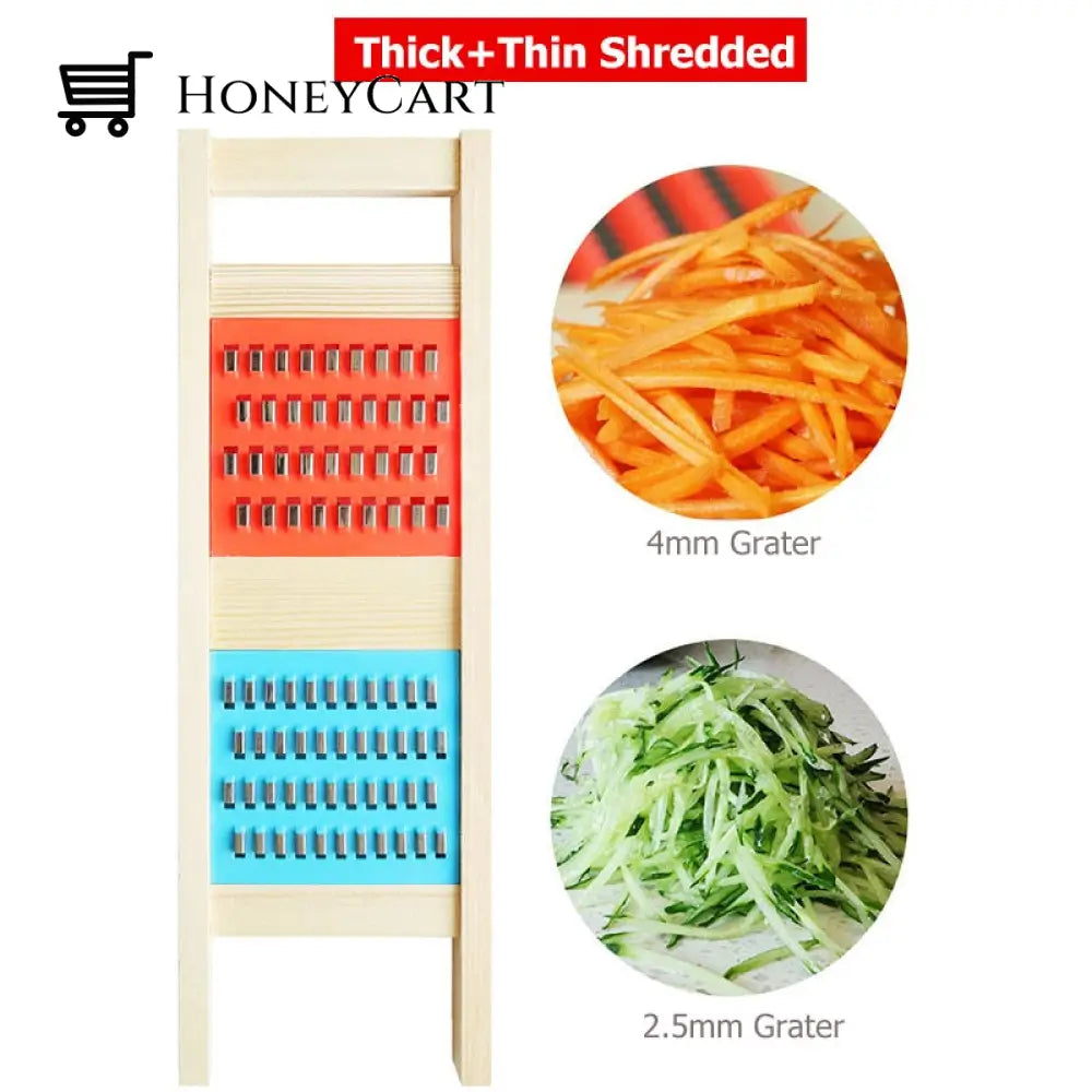 Wooden Potato Grid Slicer Vegetable Grater F