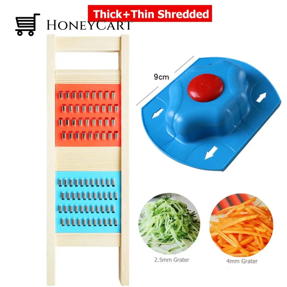 Wooden Potato Grid Slicer Vegetable Grater F Set