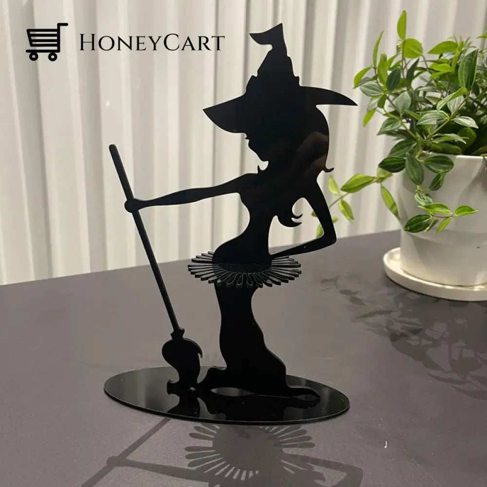 Wooden Witch Ornament