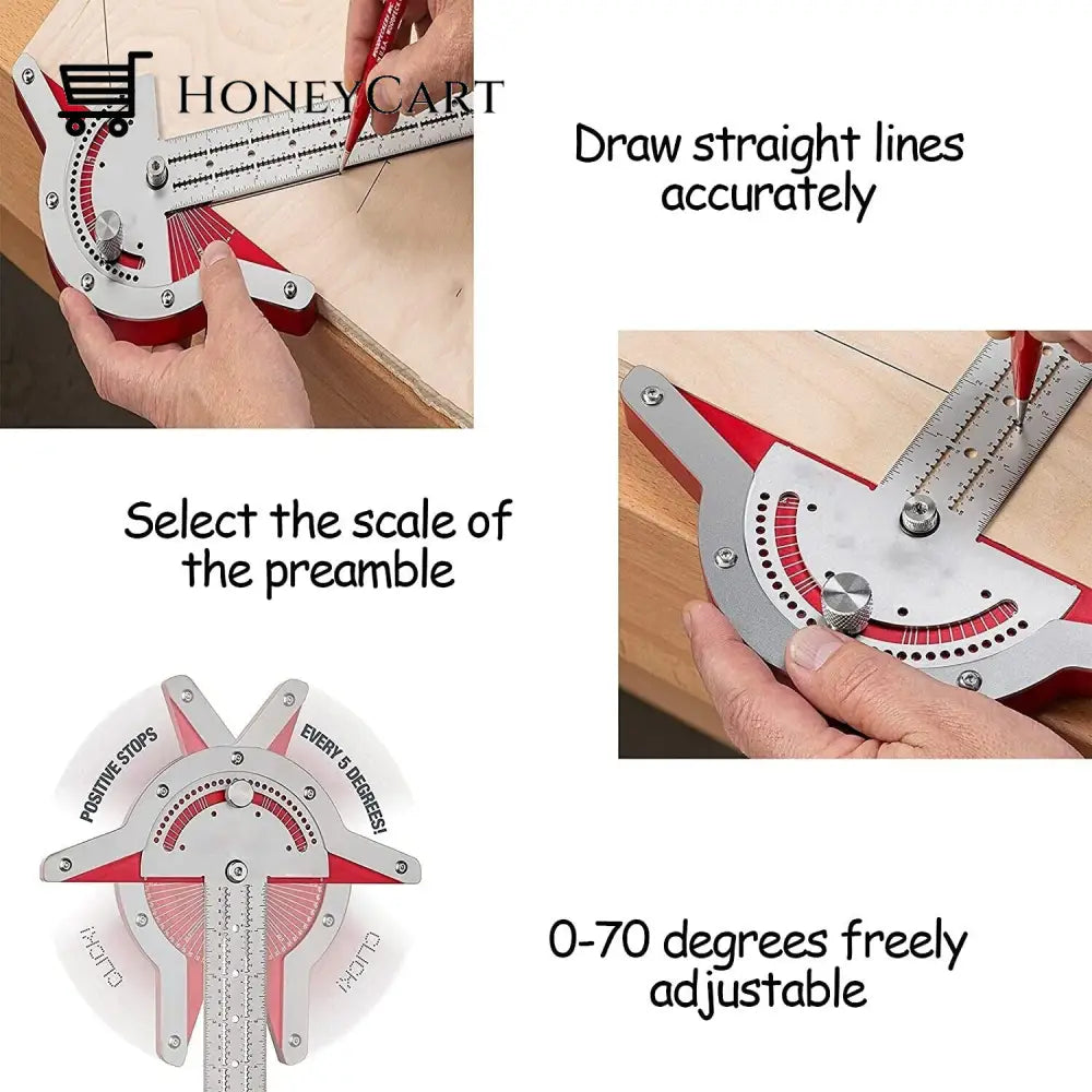 Ultra Precision Marking Ruler Square T Type Woodworking Scriber Measuring Tool - Bobsfeeder.com