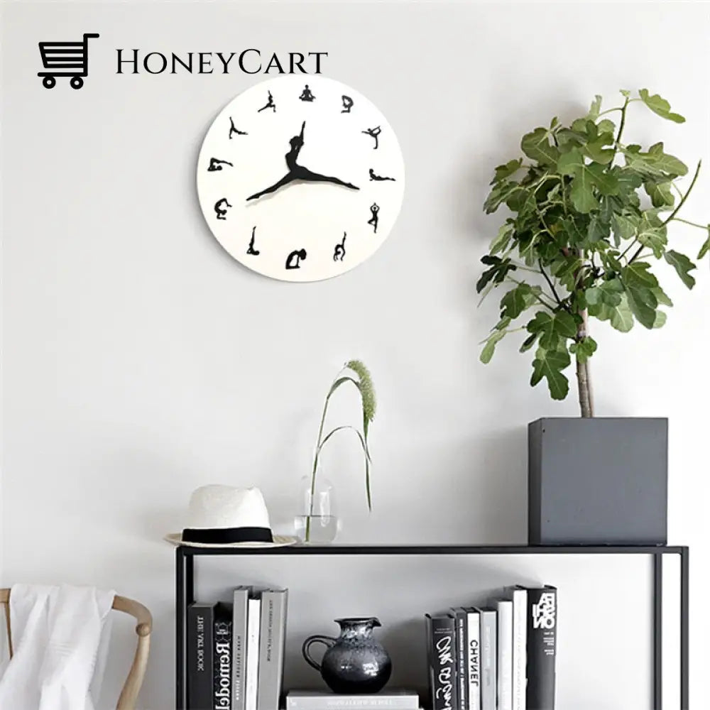 Yoga Time Decorative Wall Clock Clocks