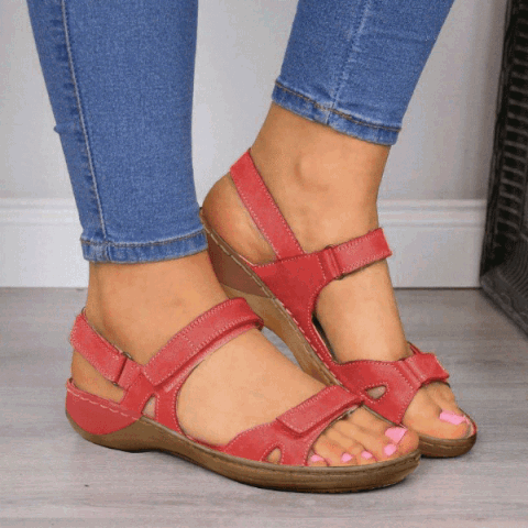 Women Open Toe Comfortable Flat Buckle Strap Sandals
