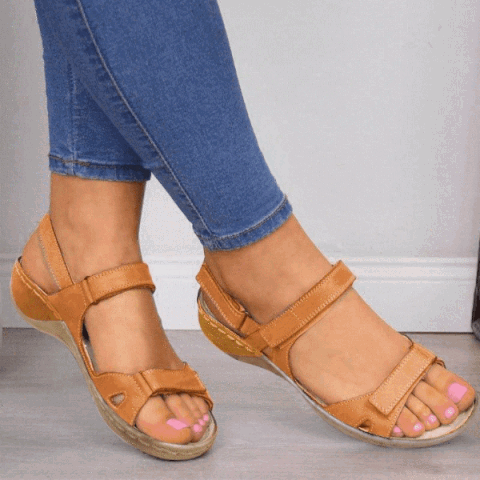 Women Open Toe Comfortable Flat Buckle Strap Sandals