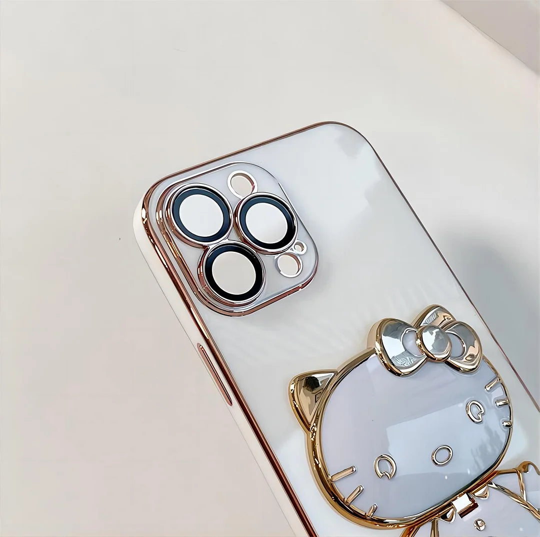 Kawaii Cat Stand Mirror Phone Case