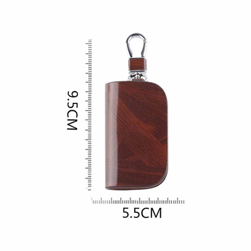 Leather Wood Grain Car Key Holder