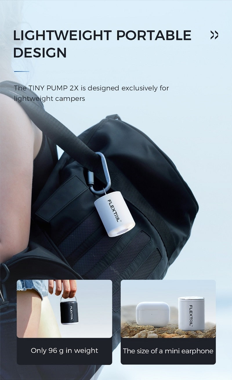 TINY PUMP 2X - Ultimate 3-in-1 Outdoor Pump with Camping Lamp