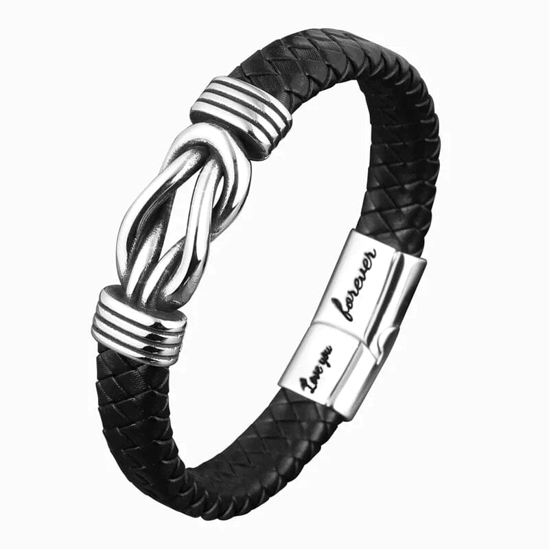 Forever Linked Together Braided Leather Bracelet | To My SON / GRANDSON