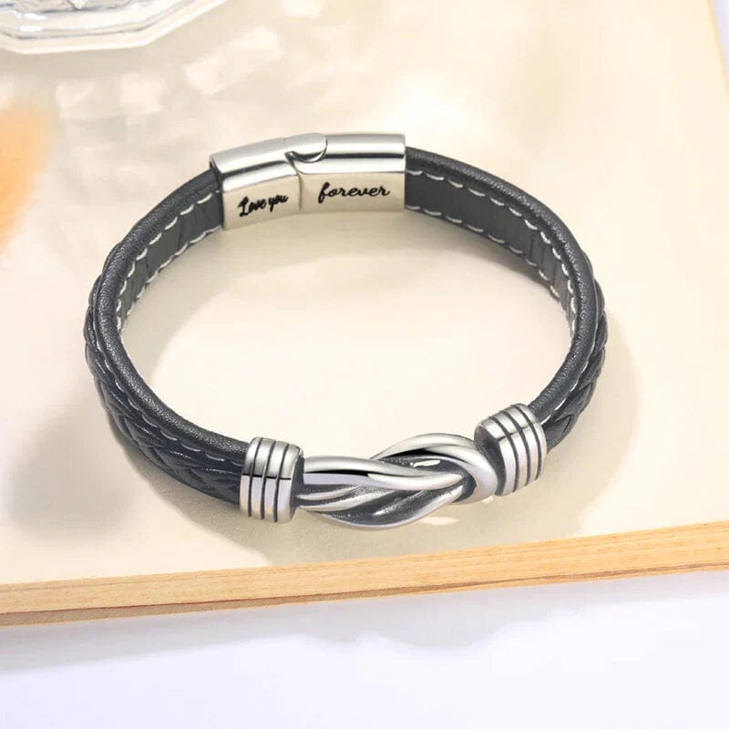 Forever Linked Together Braided Leather Bracelet | To My SON / GRANDSON