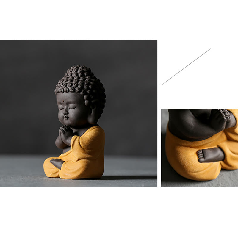 Small Buddha Purple Clay Home Desk Decoration Home Decor