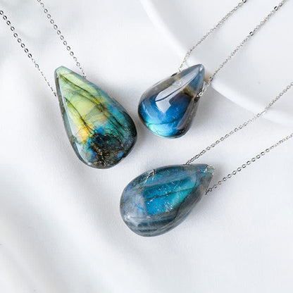 Labradorite Water Drop Healing Necklace