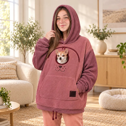 Cozy Fleece Pet Bonding Pouch Hoodie