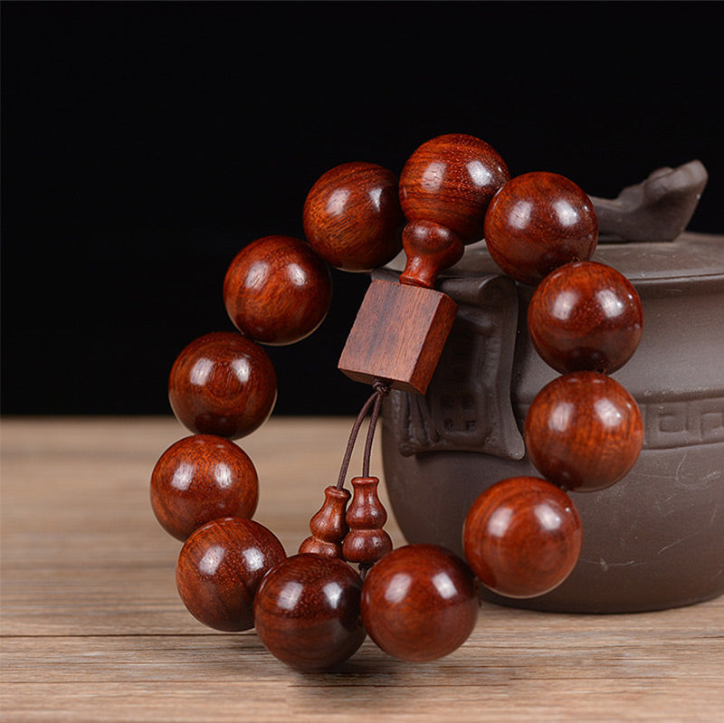 Tibetan Small Leaf Red Sandalwood Serenity Bracelet