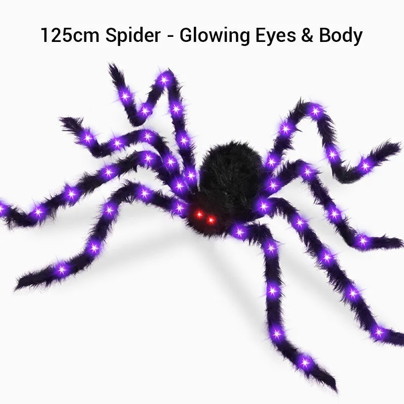 Giant Hairy Spider Web Set | The Scariest Halloween Yard Decor