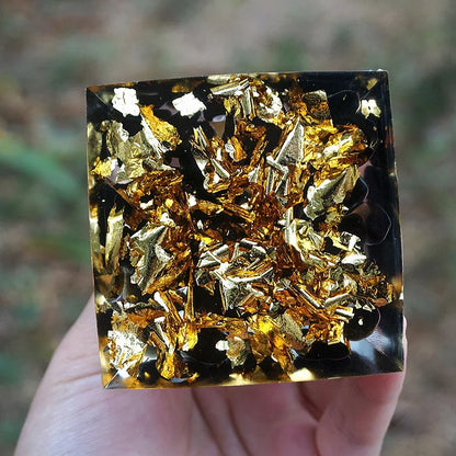 Tiger Eye Sphere & Obsidian Protection Orgone Pyramid