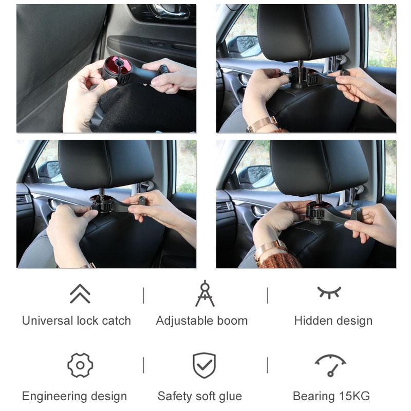 Universal Headrest Bracket Car Hook with Phone Holder