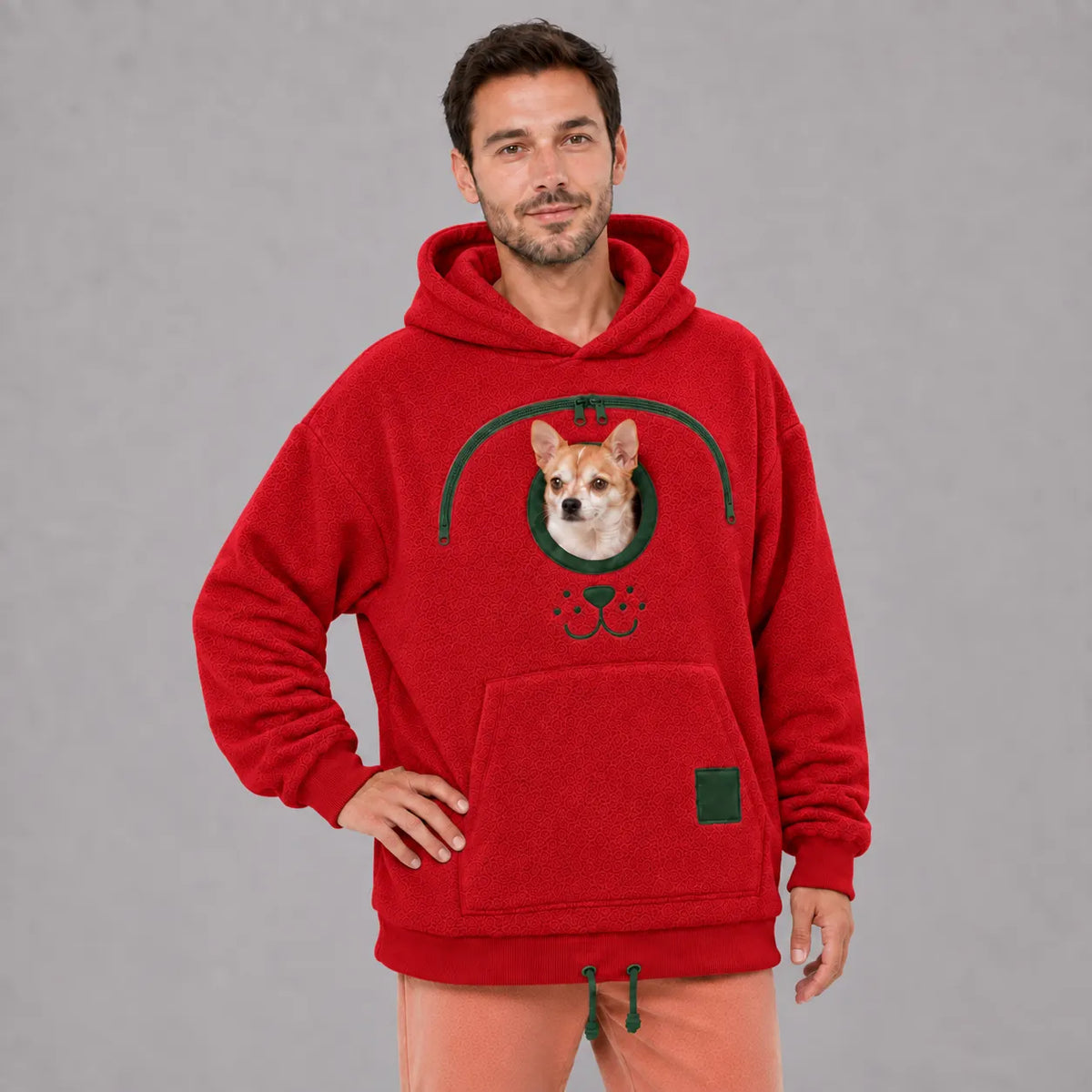 Cozy Fleece Pet Bonding Pouch Hoodie