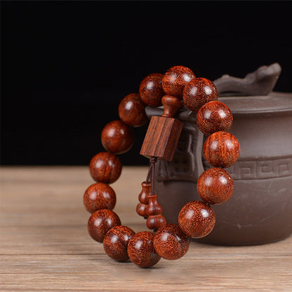 Tibetan Small Leaf Red Sandalwood Serenity Bracelet