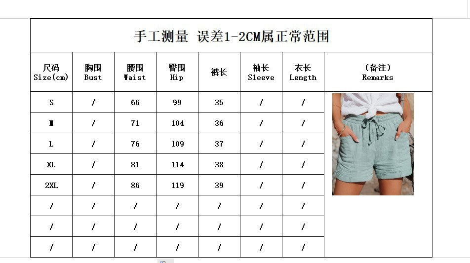 Breathable women's shorts - high-waist, belted, wide-leg, cotton-linen blend, casual daily wear