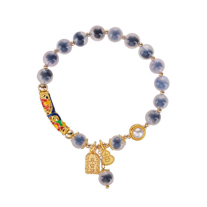 Blue Candy Agate Amulet Strength Bracelet