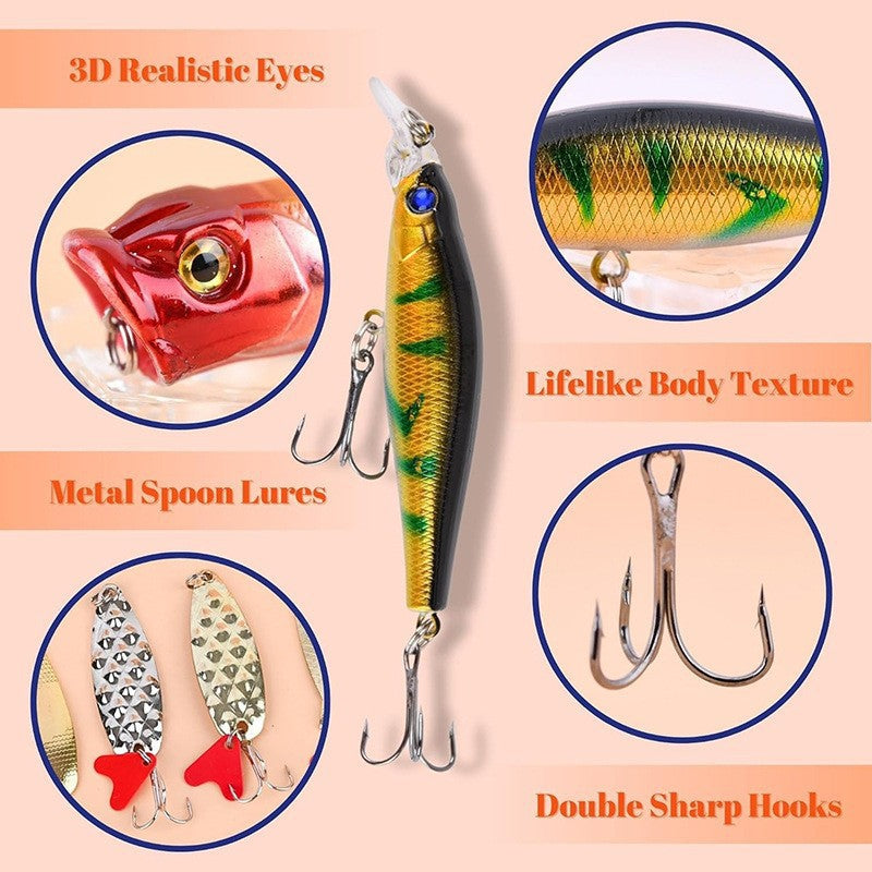 24Pcs Fishing Lures Christmas Advent Calendar