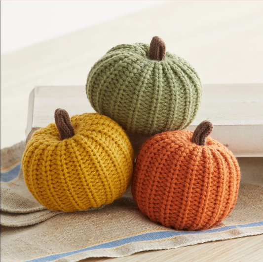 🍁 Knit Pumpkins Set of 3