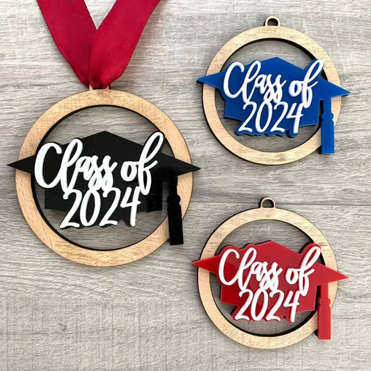 2024 Graduation Wooden Medal Pendant🏅