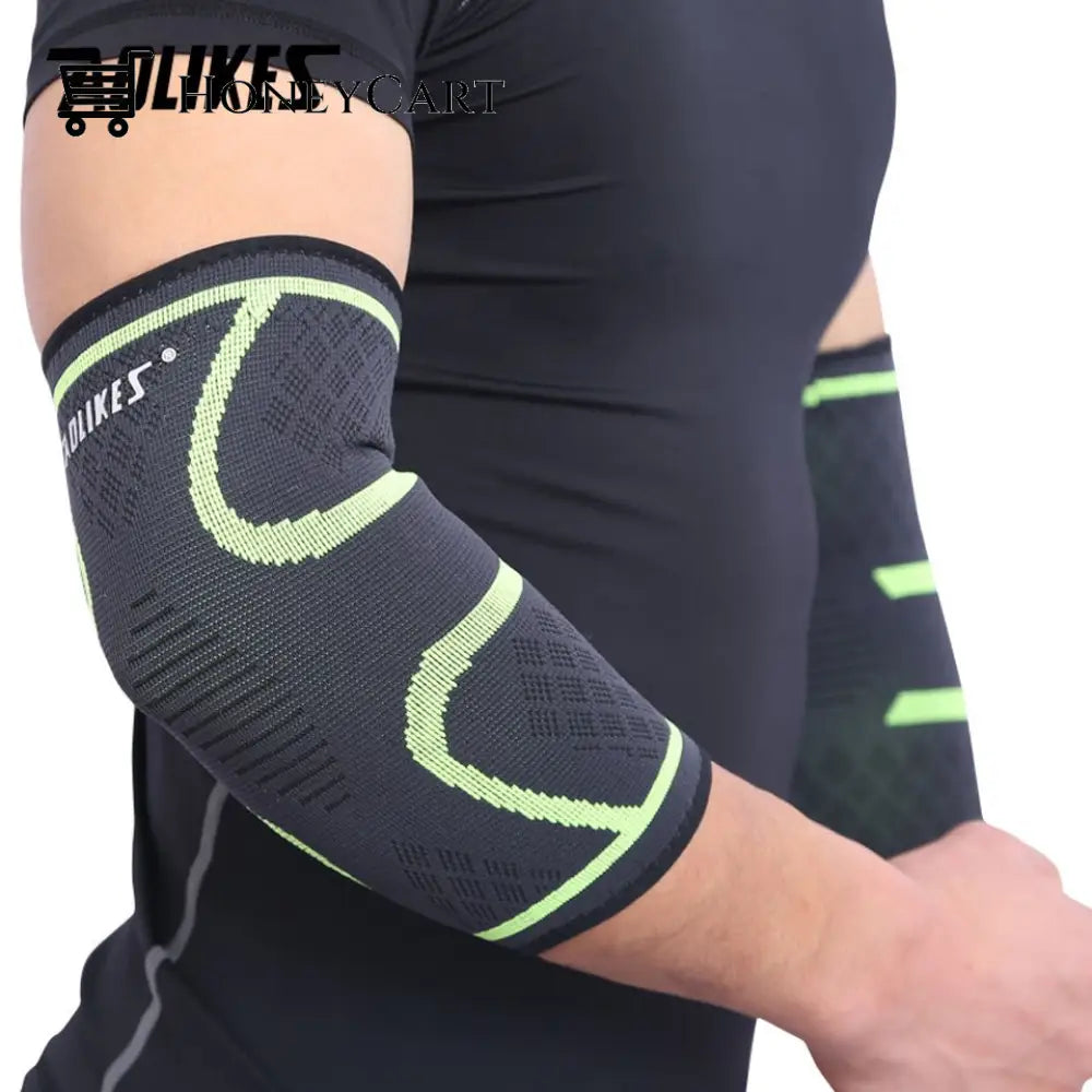 1 Piece Breathable Elbow Support Basketball Football Sports Safety Green / L Sport Cj