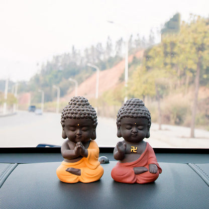 Small Buddha Purple Clay Home Desk Decoration Home Decor