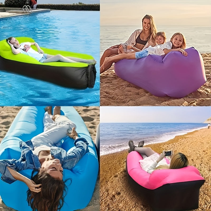 Inflatable Lounger Air Sofa Hammock - Portable, Waterproof & Leakproof