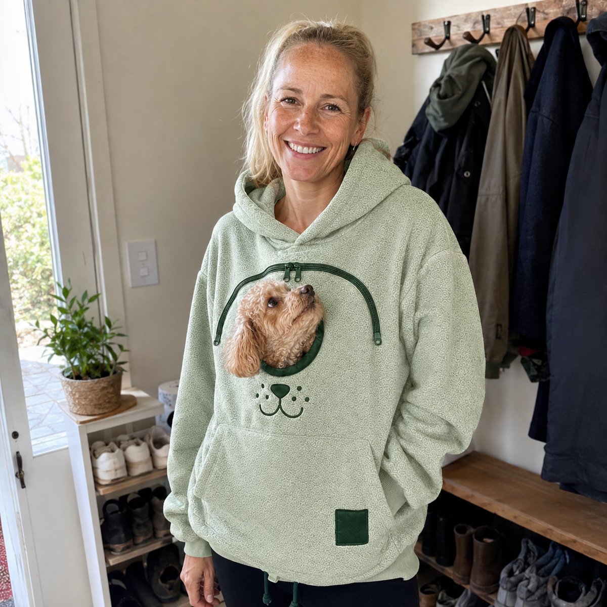 Cozy Fleece Pet Bonding Pouch Hoodie