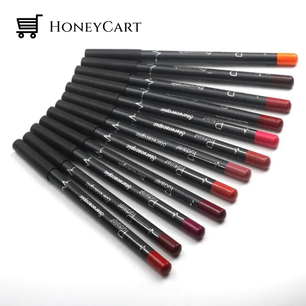 12 Colors Lip Liner Pencil Waterproof Non Marking Lipstick