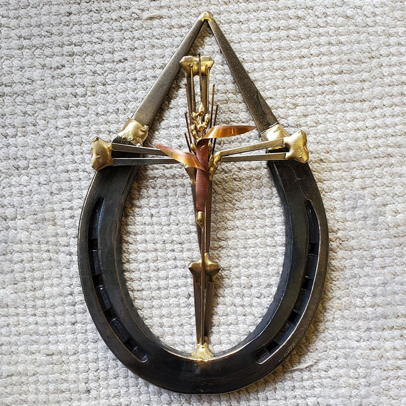 Horseshoe Nail Cross Wall Decoration