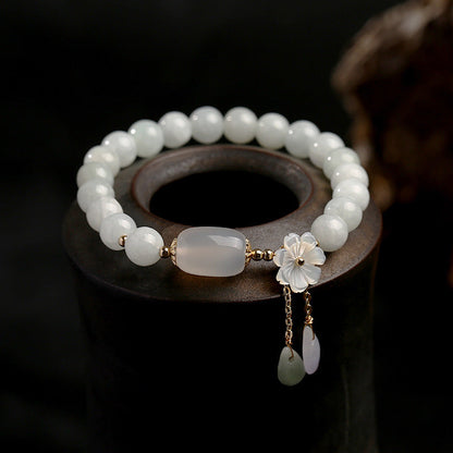 Natural White Jade Luck Bracelet