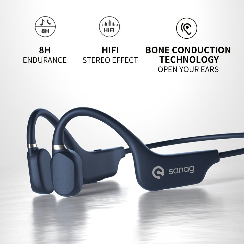 Sanag A5X True Bone Conduction Earphone Open Ear Wireless Sport Headphones Headset 3D Stereo Sound