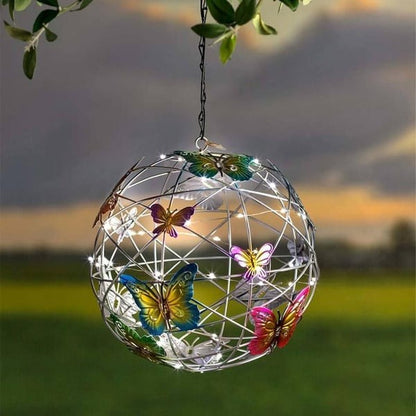 Hanging Butterflies with Solar LED Light Ornament