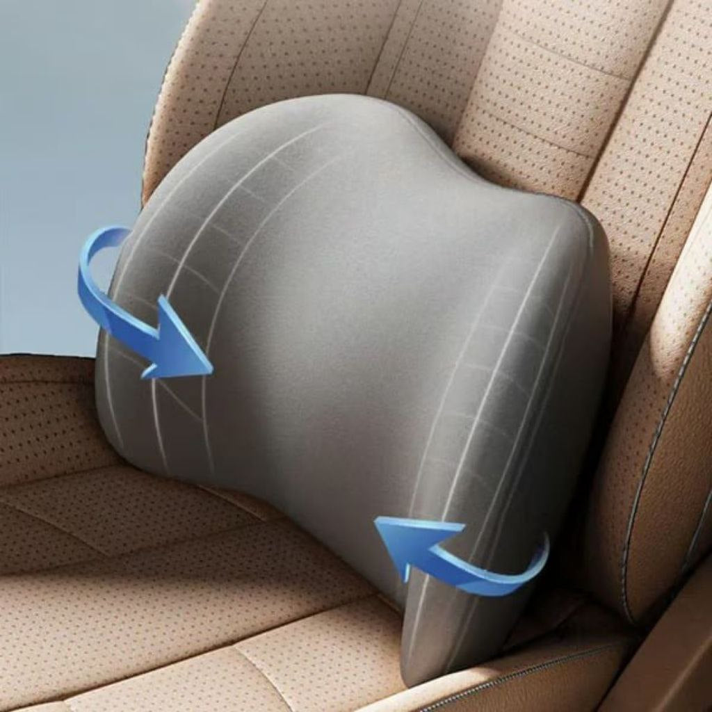 2Pc Set Car Headrest & Lumbar Support Cushion